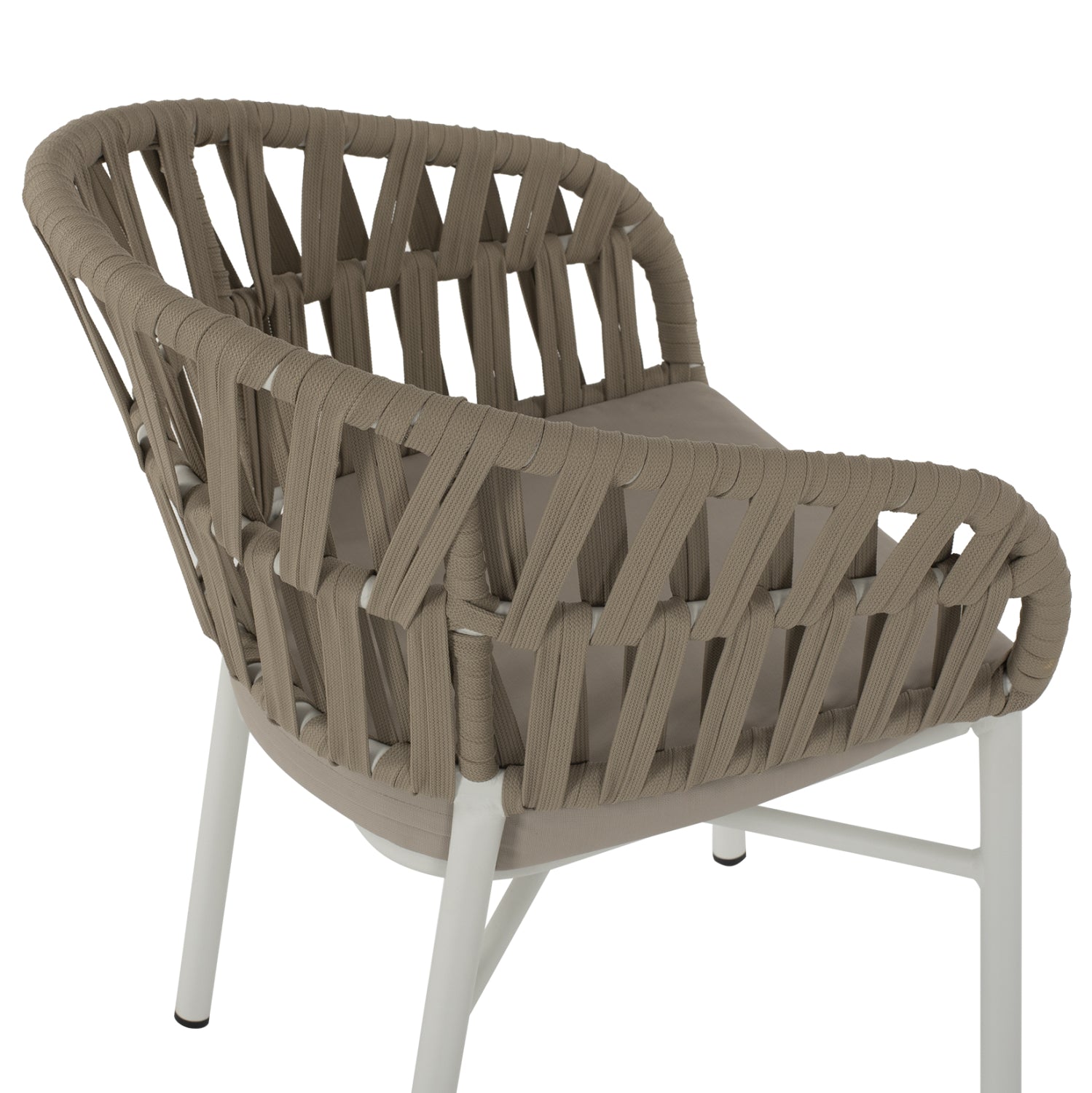 ARMCHAIR ALUMINUM WHITE WITH BEIGE ROPE 57x56x78Η cm.HM5857.02
