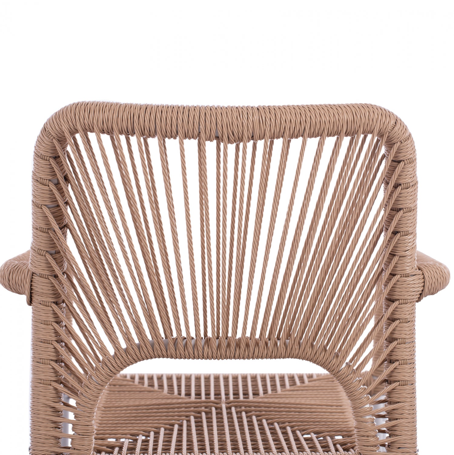WHITE ALUMINUM ARMCHAIR WITH BEIGE PE ROPE HM5771.01 55Χ63Χ82Η cm.