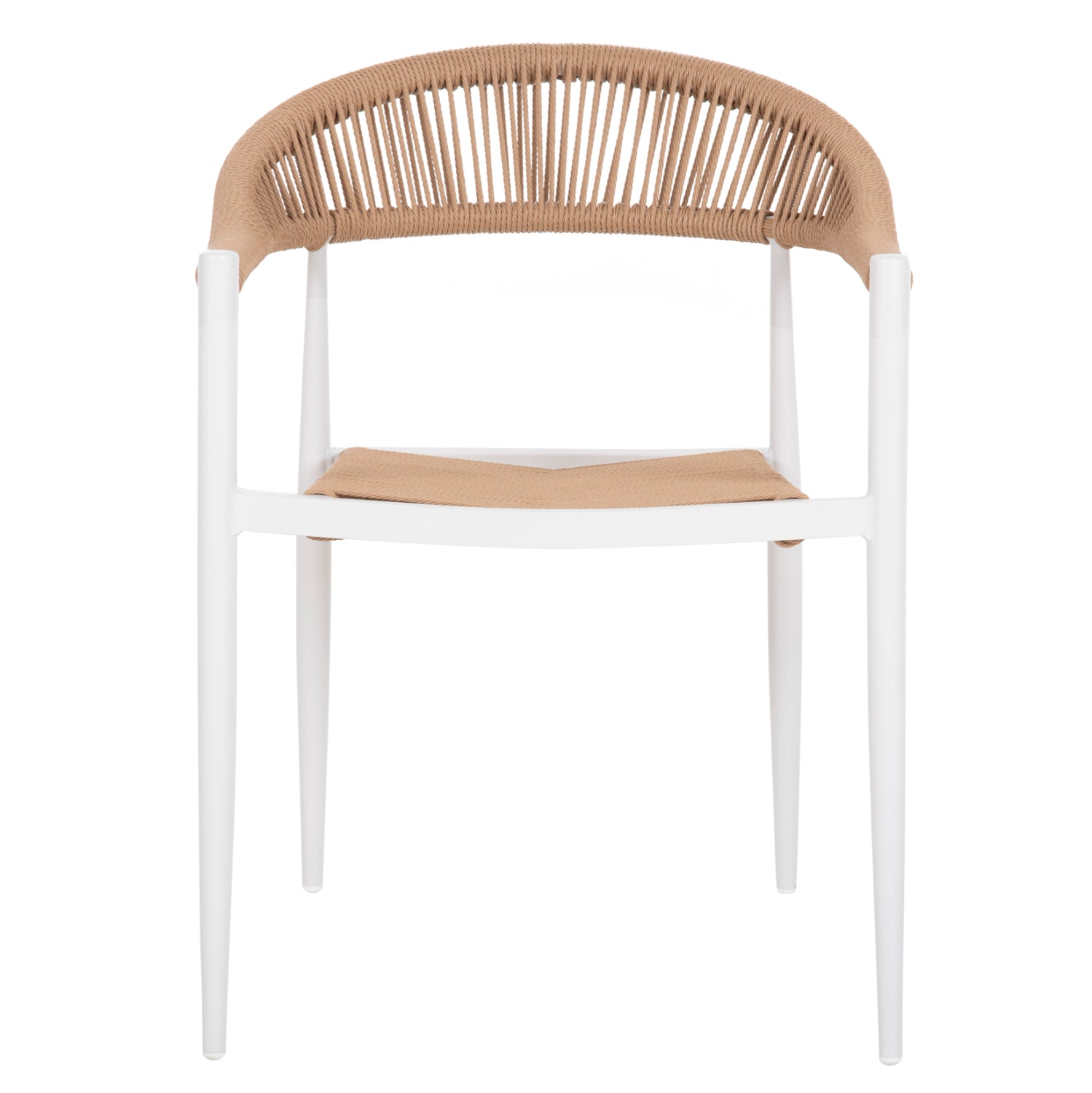 ARMCHAIR ALUMINUM GRET HM5854.01 WHITE WITH BEIGE PE RATTAN  56x55.5x78H