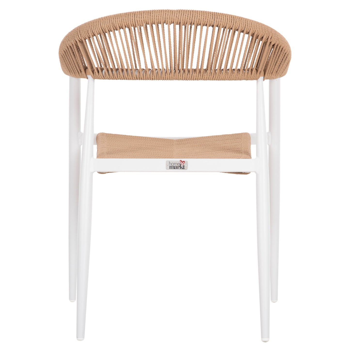 ARMCHAIR ALUMINUM GRET HM5854.01 WHITE WITH BEIGE PE RATTAN  56x55.5x78H
