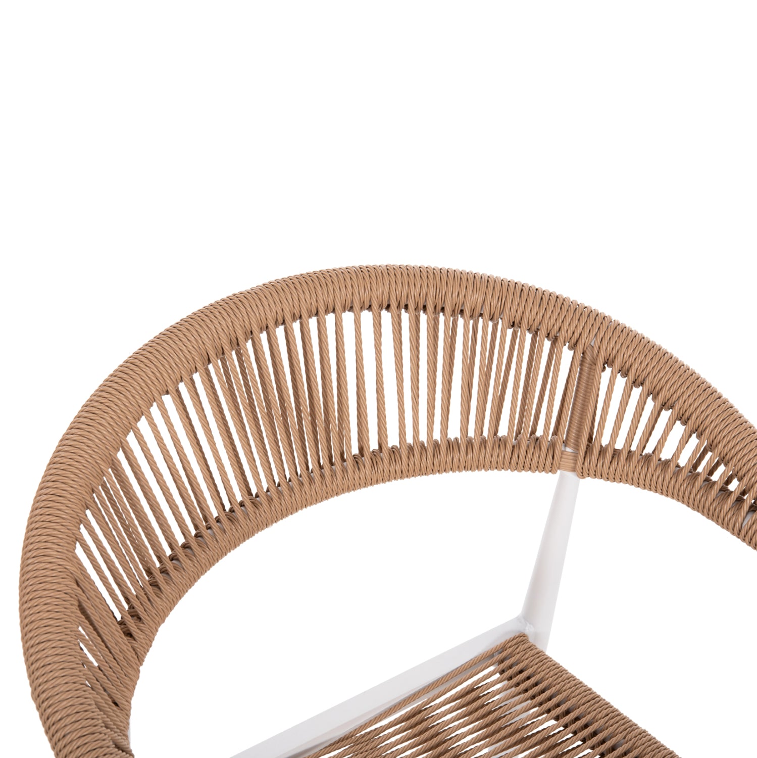 ARMCHAIR ALUMINUM GRET HM5854.01 WHITE WITH BEIGE PE RATTAN  56x55.5x78H