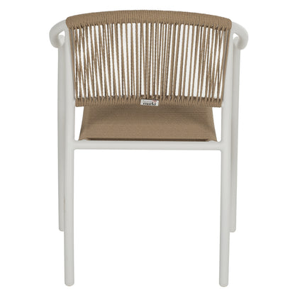 ARMCHAIR ALUMINUM WHITE WITH PE RATTAN WICKER HM5856.01 57x63x80Hcm.