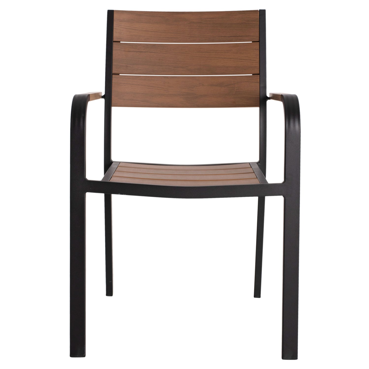 ARMCHAIR ALUMINUM SAGA HM5127.03 BLACK WITH POLYWOOD SEAT AND BACKREST 56x55x85,5Hcm.