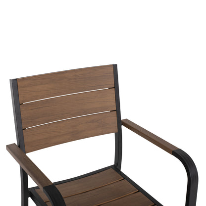 ARMCHAIR ALUMINUM SAGA HM5127.03 BLACK WITH POLYWOOD SEAT AND BACKREST 56x55x85,5Hcm.