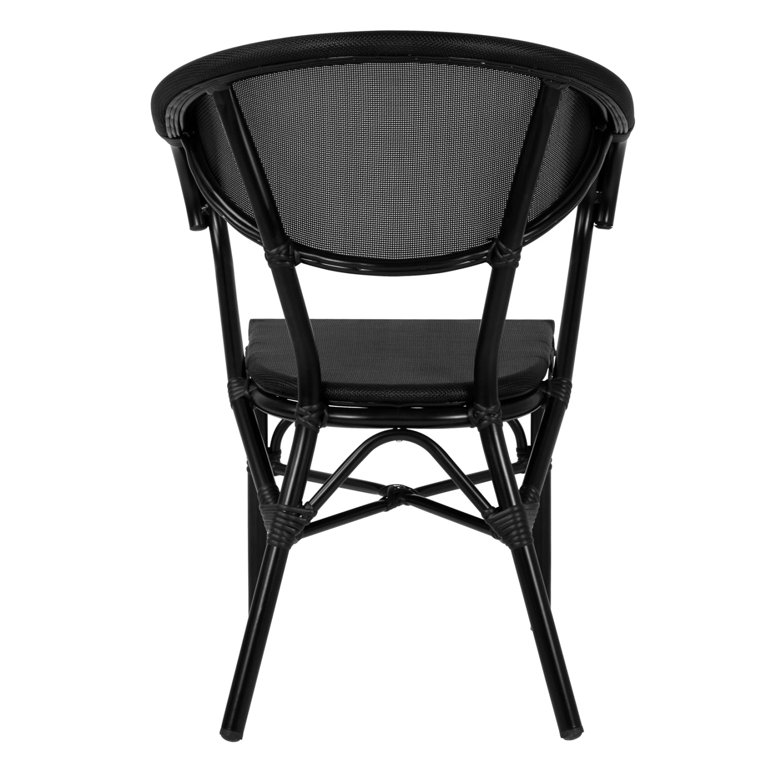 Aluminum Armchiar Bamboo Look Black with textline HM5025.02 59x60x82 cm