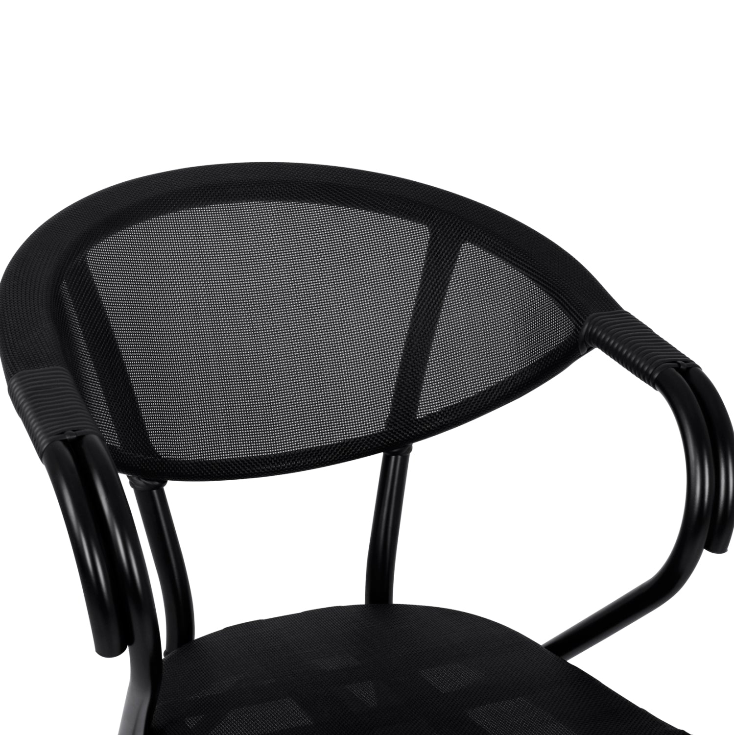 Aluminum Armchiar Bamboo Look Black with textline HM5025.02 59x60x82 cm