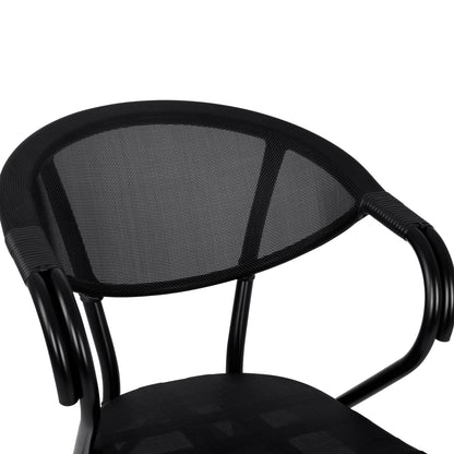 Aluminum Armchiar Bamboo Look Black with textline HM5025.02 59x60x82 cm