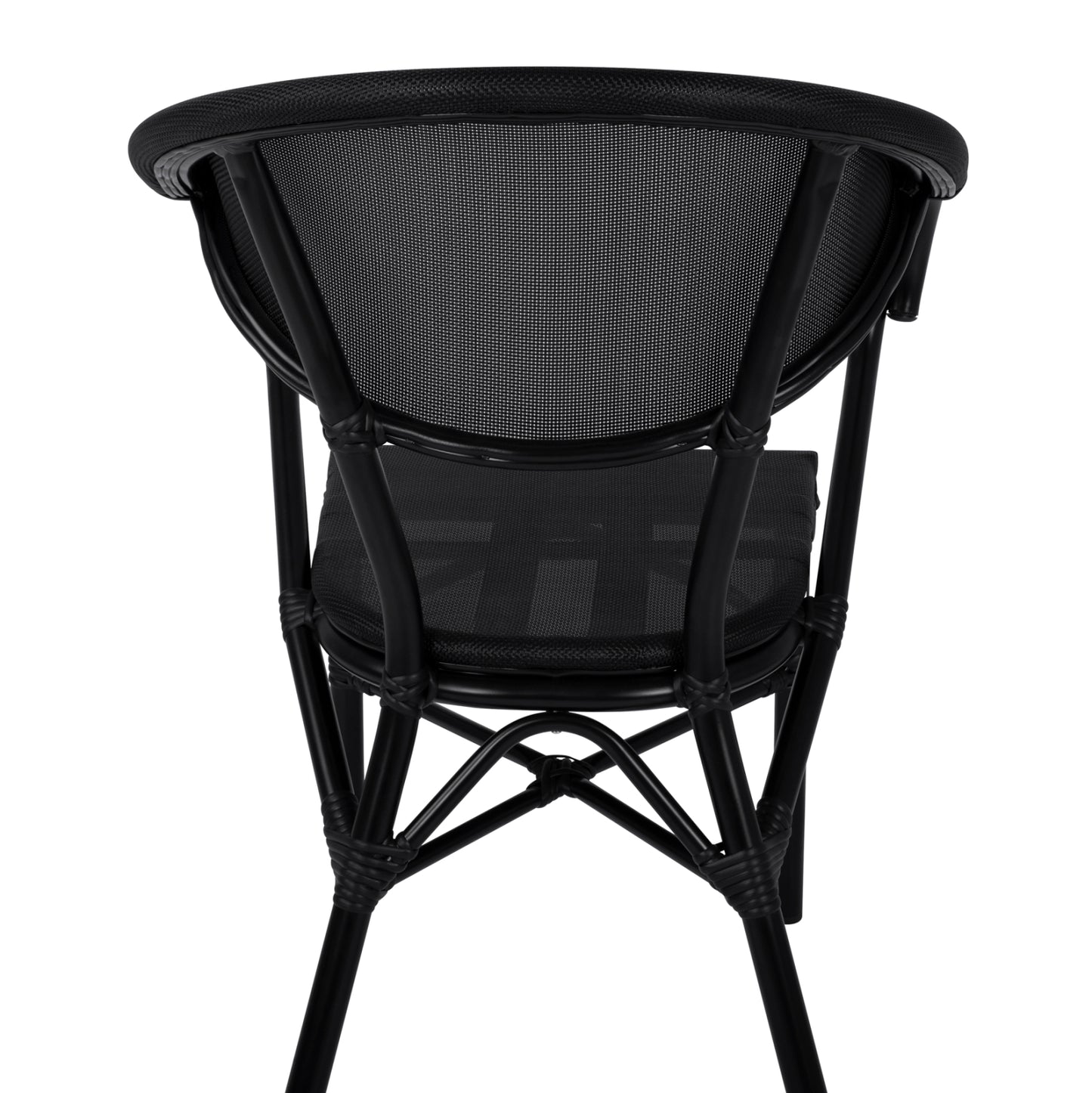 Aluminum Armchiar Bamboo Look Black with textline HM5025.02 59x60x82 cm