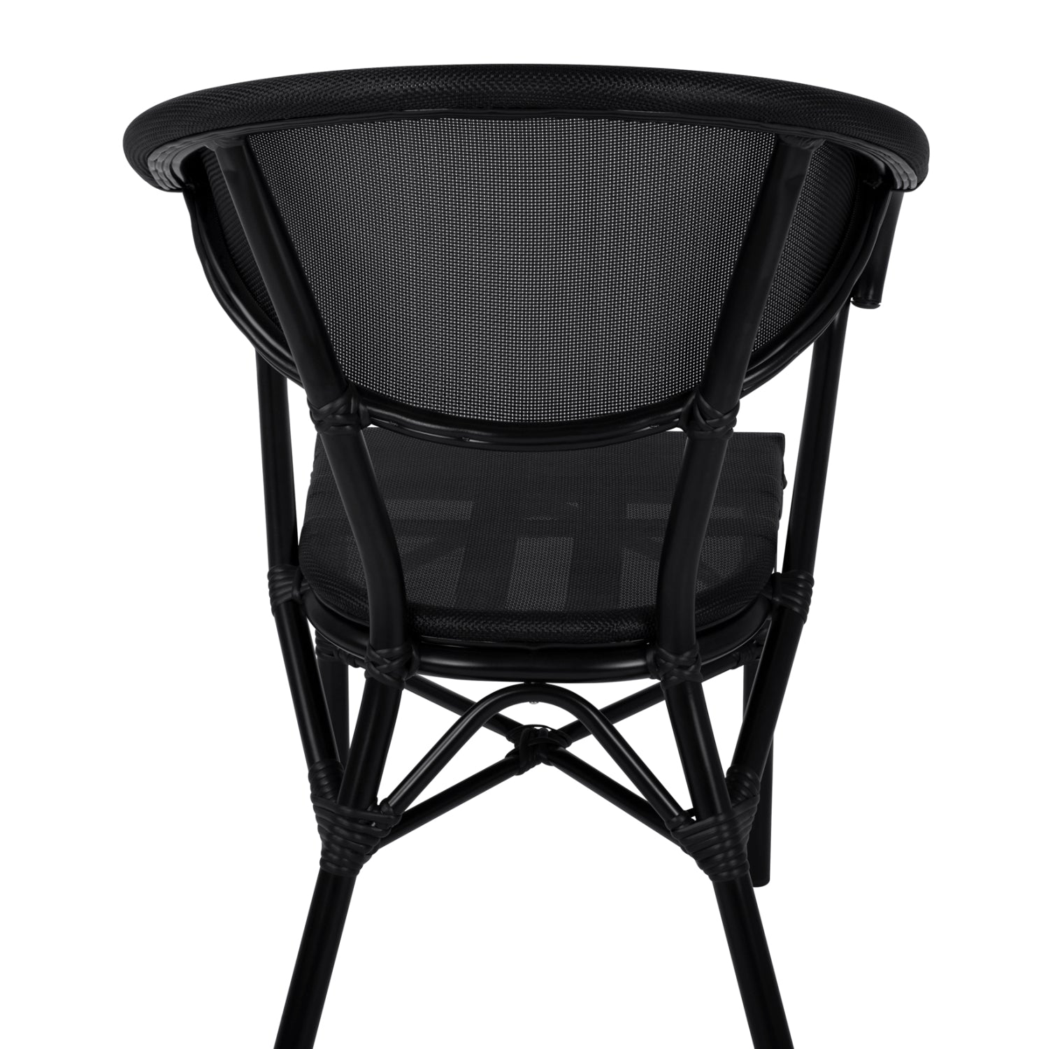 Aluminum Armchiar Bamboo Look Black with textline HM5025.02 59x60x82 cm