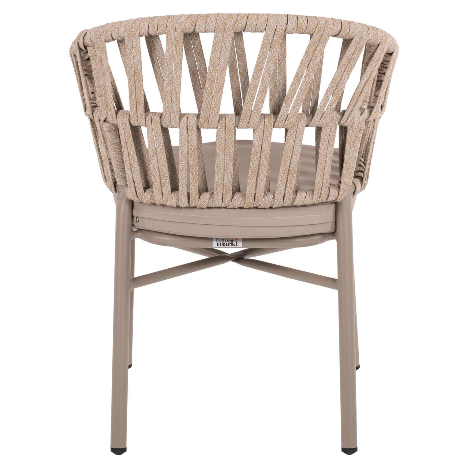ARMCHAIR ALUMINUM LIGHT MOCHA & BEIGE ROPE 57x56x78Hcm.HM5857.03