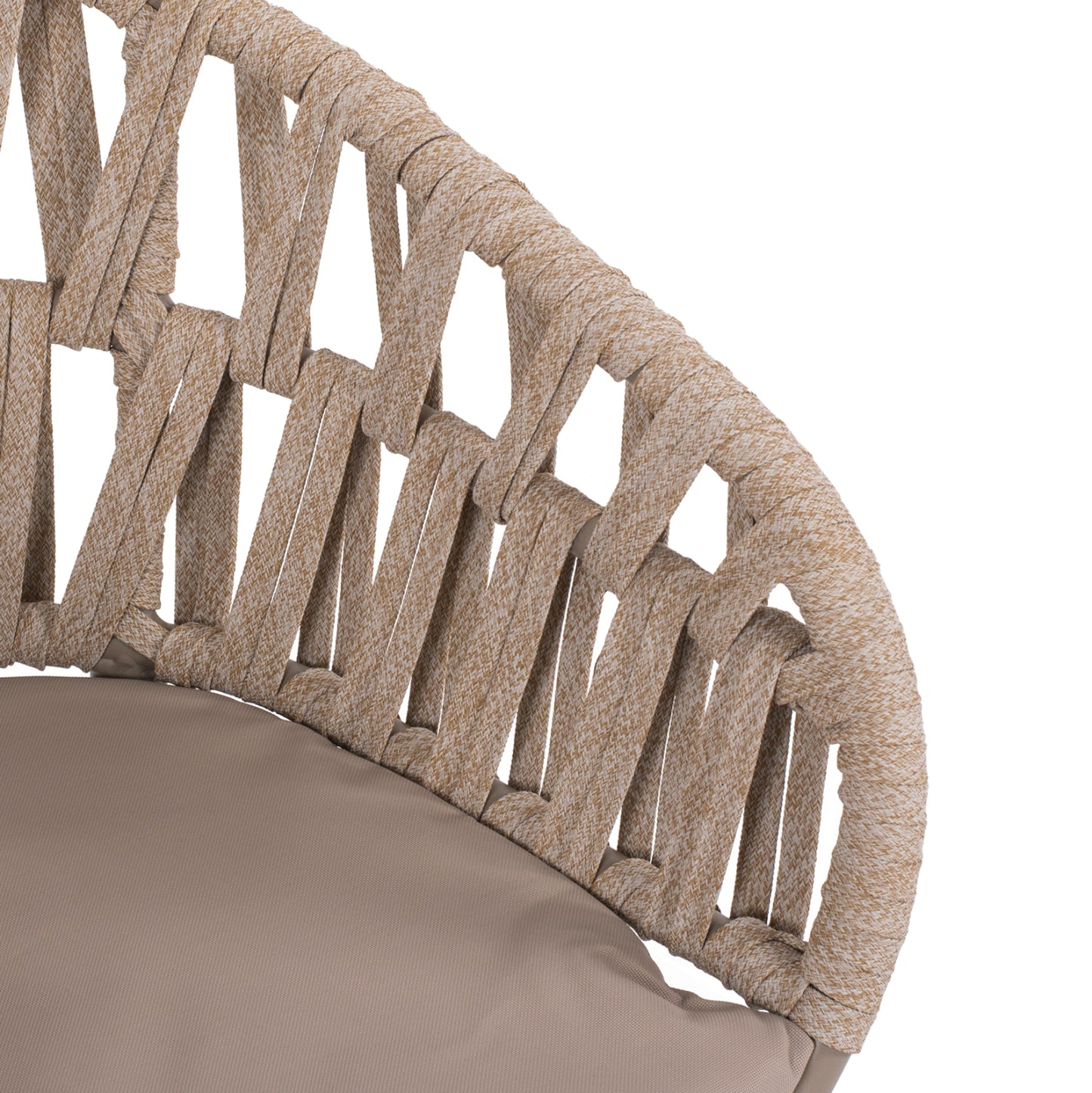 ARMCHAIR ALUMINUM LIGHT MOCHA & BEIGE ROPE 57x56x78Hcm.HM5857.03