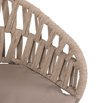 ARMCHAIR ALUMINUM LIGHT MOCHA & BEIGE ROPE 57x56x78Hcm.HM5857.03