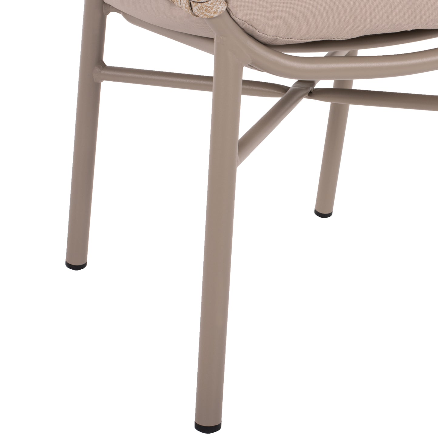 ARMCHAIR ALUMINUM LIGHT MOCHA & BEIGE ROPE 57x56x78Hcm.HM5857.03