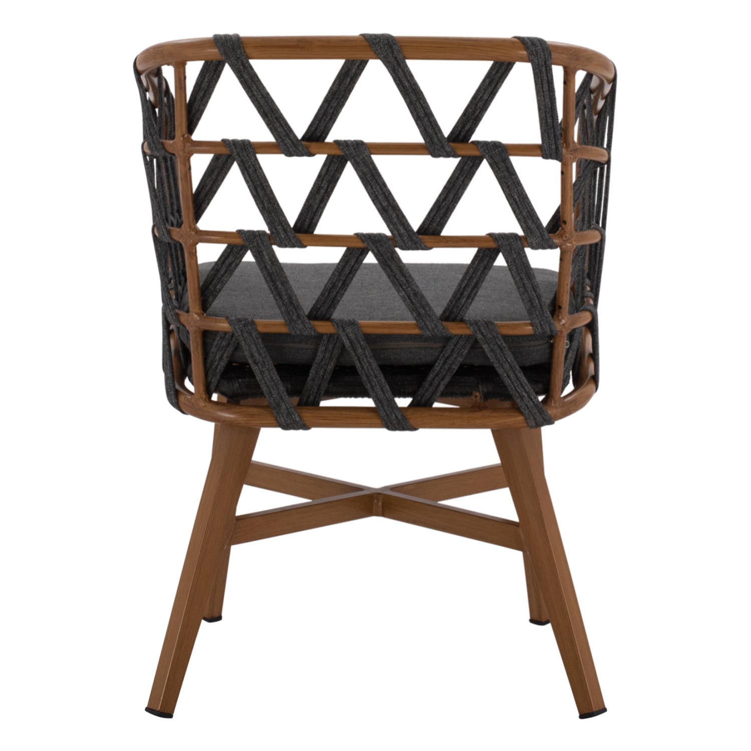 ALUMINUM ARMCHAIR RICKO HM5782.11 WITH WIDE GREY STRAPS  58x59x78 cm.