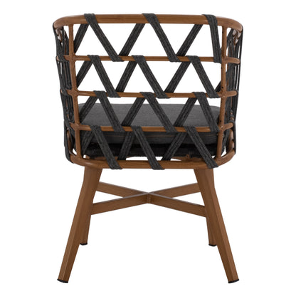 ALUMINUM ARMCHAIR RICKO HM5782.11 WITH WIDE GREY STRAPS  58x59x78 cm.