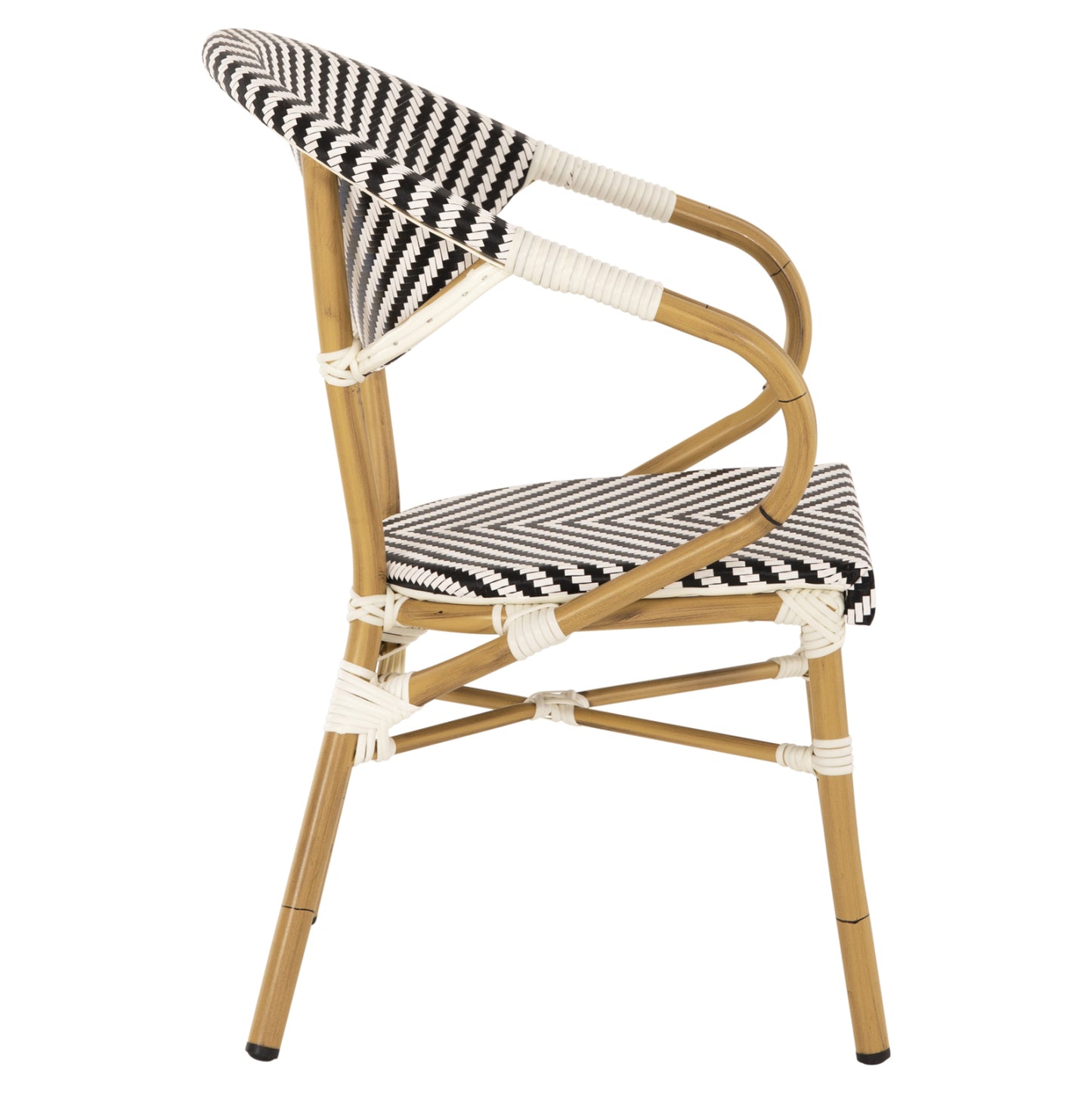 ARMCHAIR ALUMINUM HM5861.01 BAMBOO LOOK BLACK-WHITE