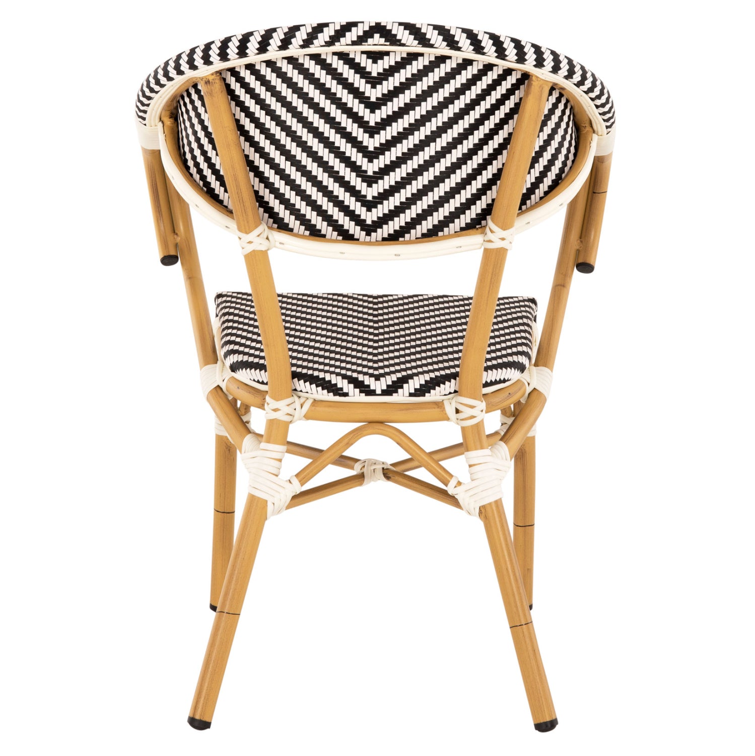 ARMCHAIR ALUMINUM HM5861.01 BAMBOO LOOK BLACK-WHITE