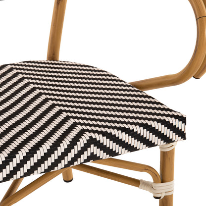 ARMCHAIR ALUMINUM HM5861.01 BAMBOO LOOK BLACK-WHITE