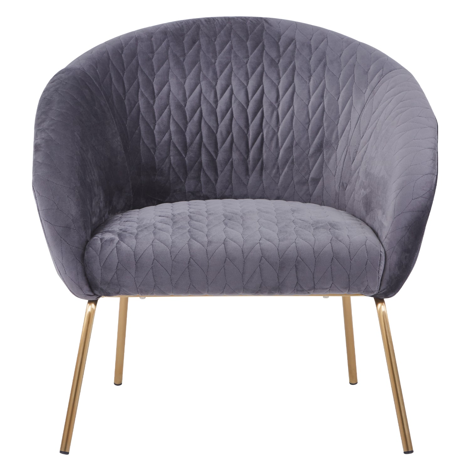 HM8549.01 Armchair Joyce Velvet Grey,metallic legs, 80x76x75