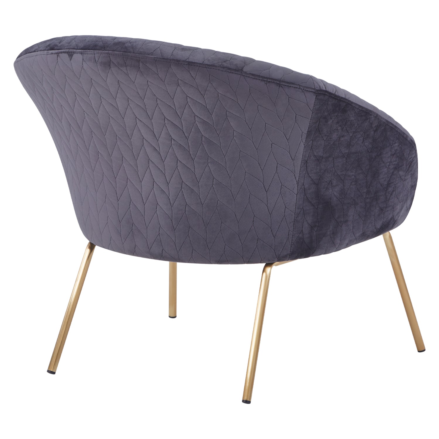 HM8549.01 Armchair Joyce Velvet Grey,metallic legs, 80x76x75