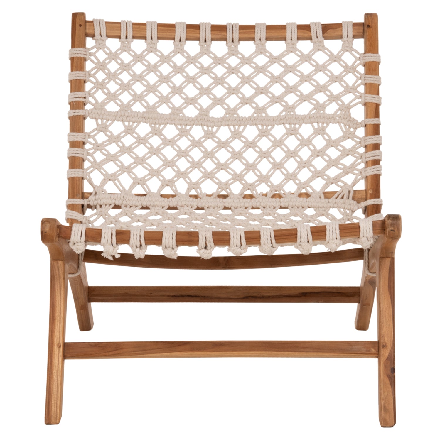 CHAIR ANTIB HM9466.01 TEAK WOOD NATURAL AND ROPE WHITE 65x78x68Hcm.
