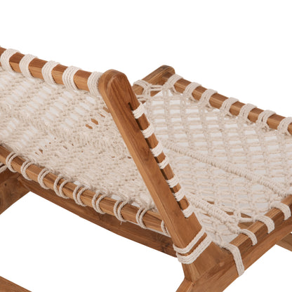 CHAIR ANTIB HM9466.01 TEAK WOOD NATURAL AND ROPE WHITE 65x78x68Hcm.