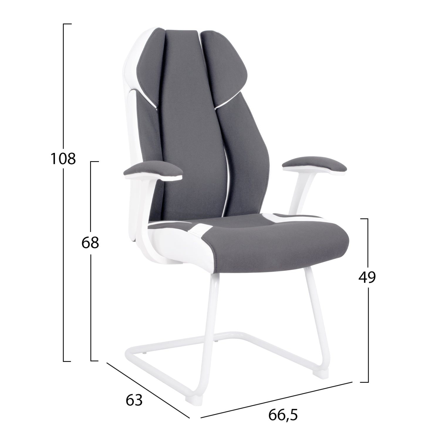 Conference chair HM1102 Grey color 63x64x107cm