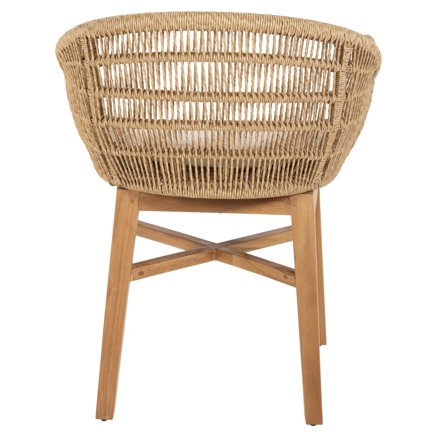 ARMCHAIR LAMORA HM9826 TEAK WOOD-SYNTHETIC ROPE-CUSHION 58.5x58.5x76Hcm.