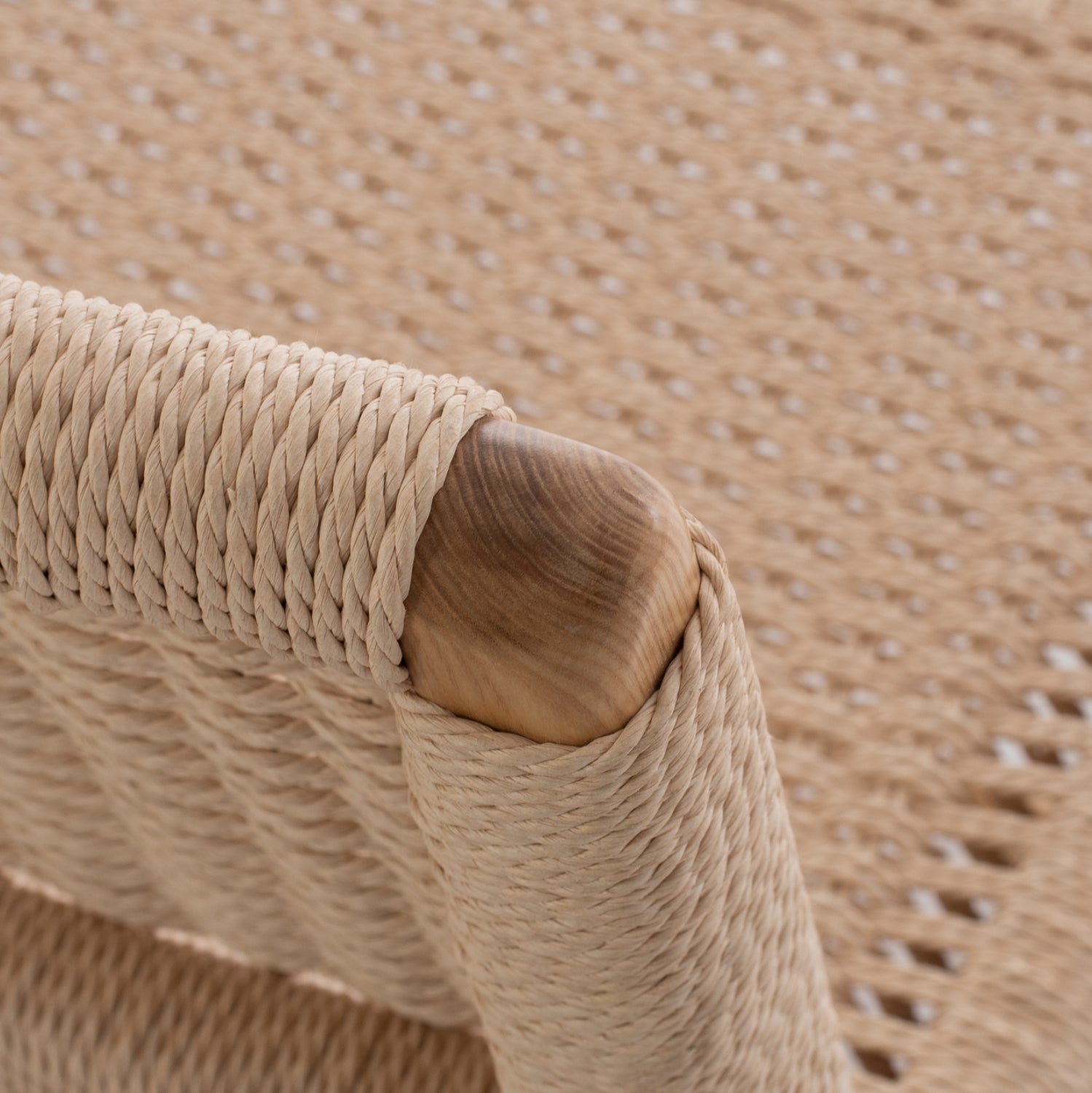 HM8917.01 armchair ANIKA indoors wooden rope-knitted 67,5x75x73,5H