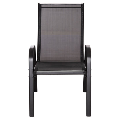OUTDOOR ARMCHAIR LEON HM5000.43 BLACK METAL FRAME & TEXTILENE-4PCS SET- 55x70x91Hcm.