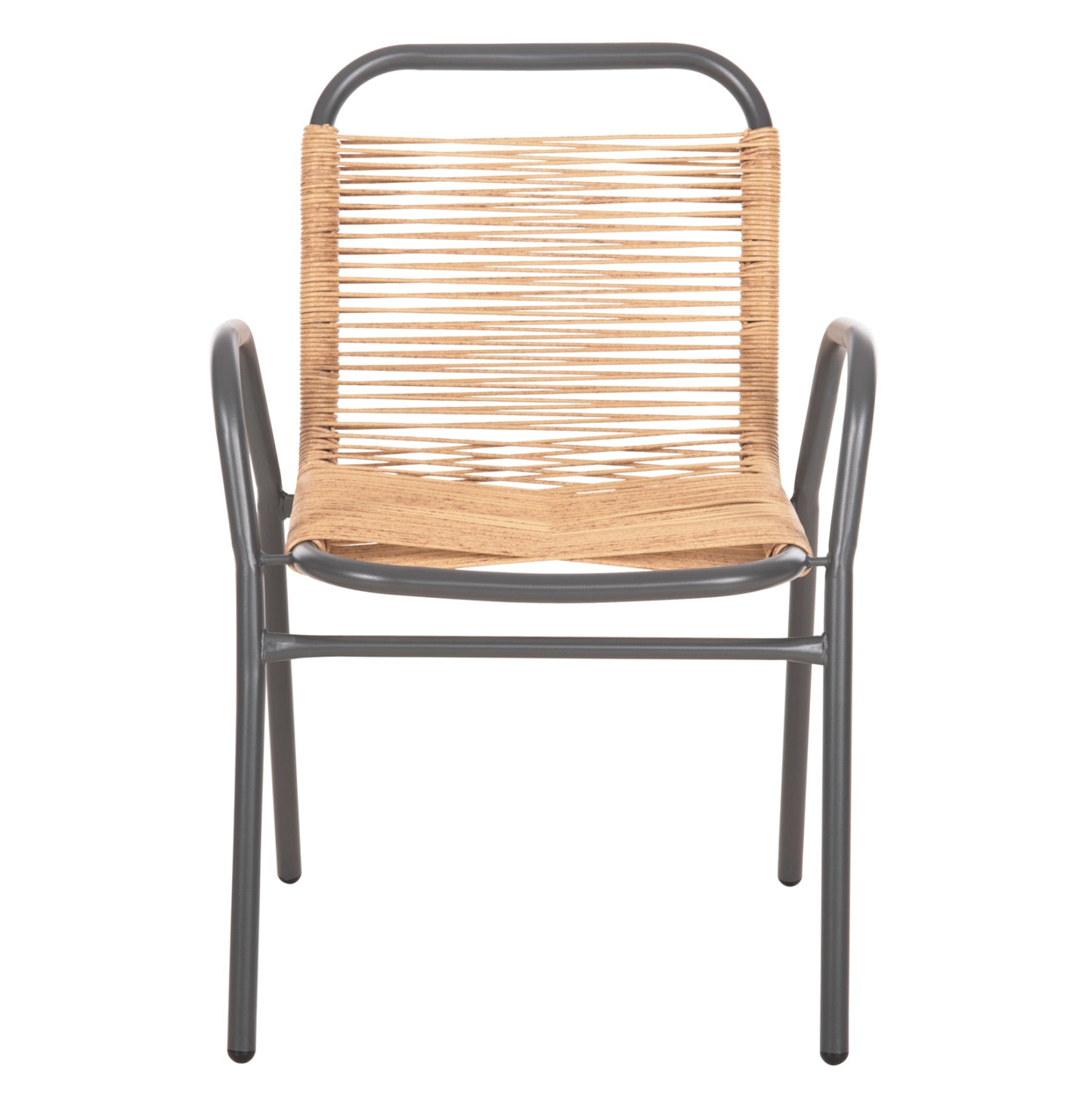 OUTDOOR ARMCHAIR AVRIL HM5968.02 METAL IN GREY-SYNTHETIC RATTAN IN NATURAL 54.5x56x78H