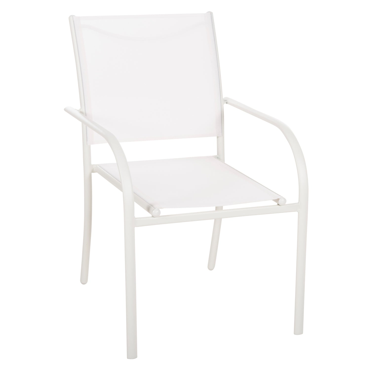 OUTDOOR ARMCHAIR REDAN HM5976.02 WHITE METAL-WHITE TEXTILENE 56x60x88Hcm.