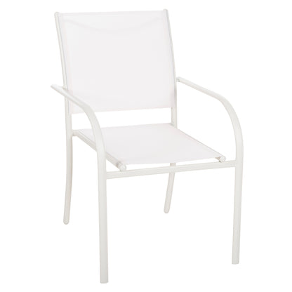 OUTDOOR ARMCHAIR REDAN HM5976.02 WHITE METAL-WHITE TEXTILENE 56x60x88Hcm.