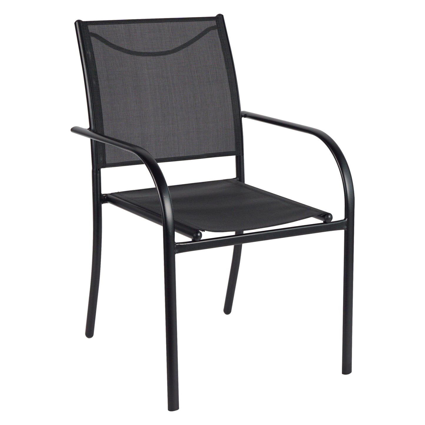 OUTDOOR ARMCHAIR REDAN HM5976.03 BLACK METAL-BLACK TEXTILENE 56x60x88Hcm.