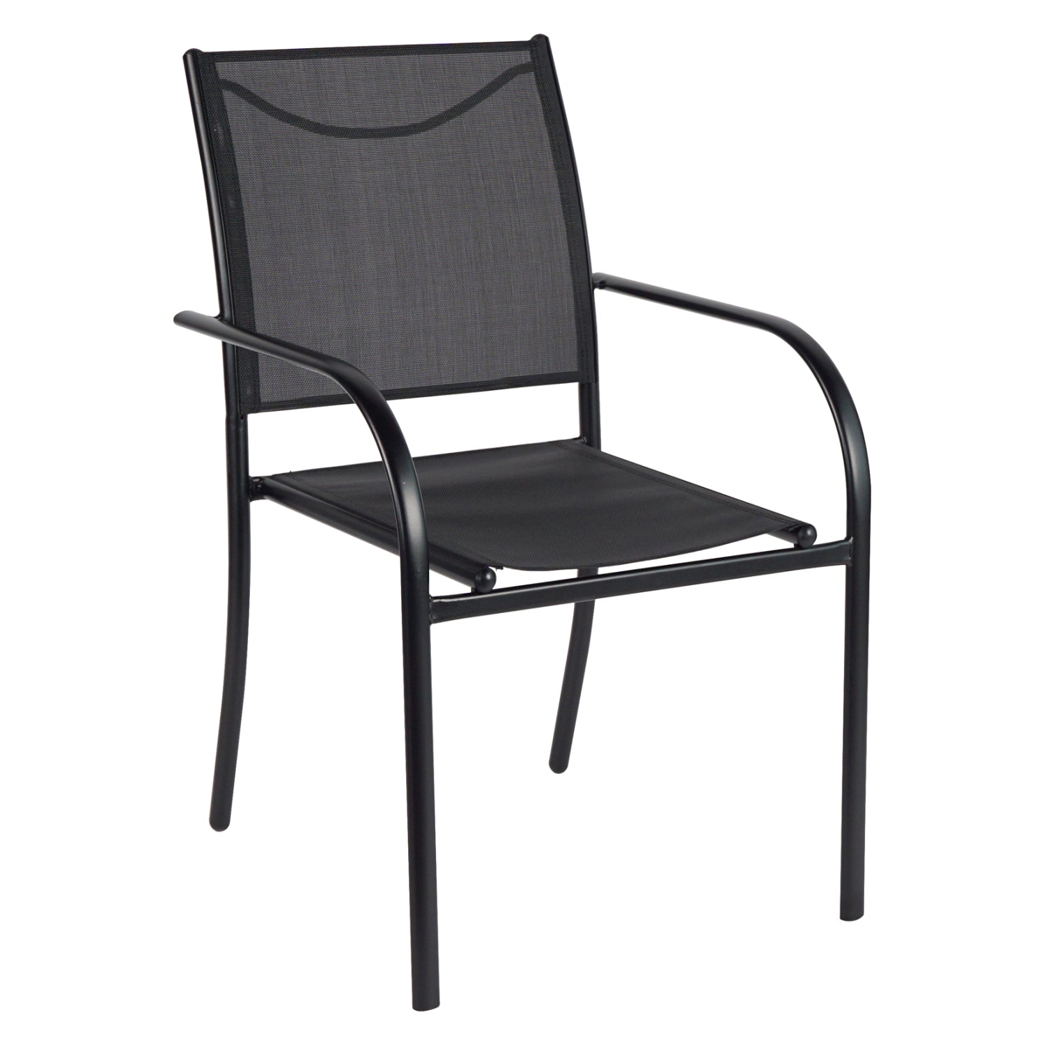 OUTDOOR ARMCHAIR REDAN HM5976.03 BLACK METAL-BLACK TEXTILENE 56x60x88Hcm.