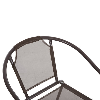 ARMCHAIR OUTDOOR LEDAN HM5977.02 METAL & TEXTILENE IN BROWN 55x58x72Hcm.