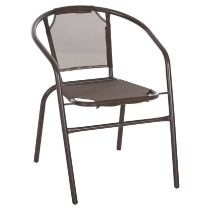 ARMCHAIR OUTDOOR LEDAN HM5977.02 METAL & TEXTILENE IN BROWN 55x58x72Hcm.