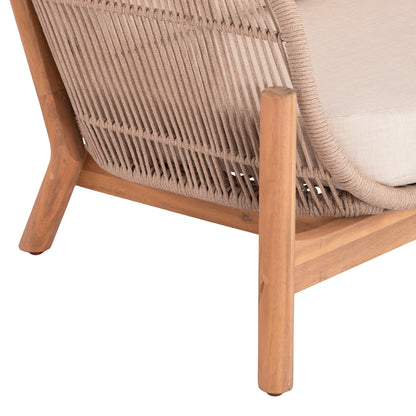 OUTDOOR LOUNGE ARMCHAIR SANJI HM6221 ACACIA WOOD-ALUMINUM-ROPE 88x78x68-75Hcm.