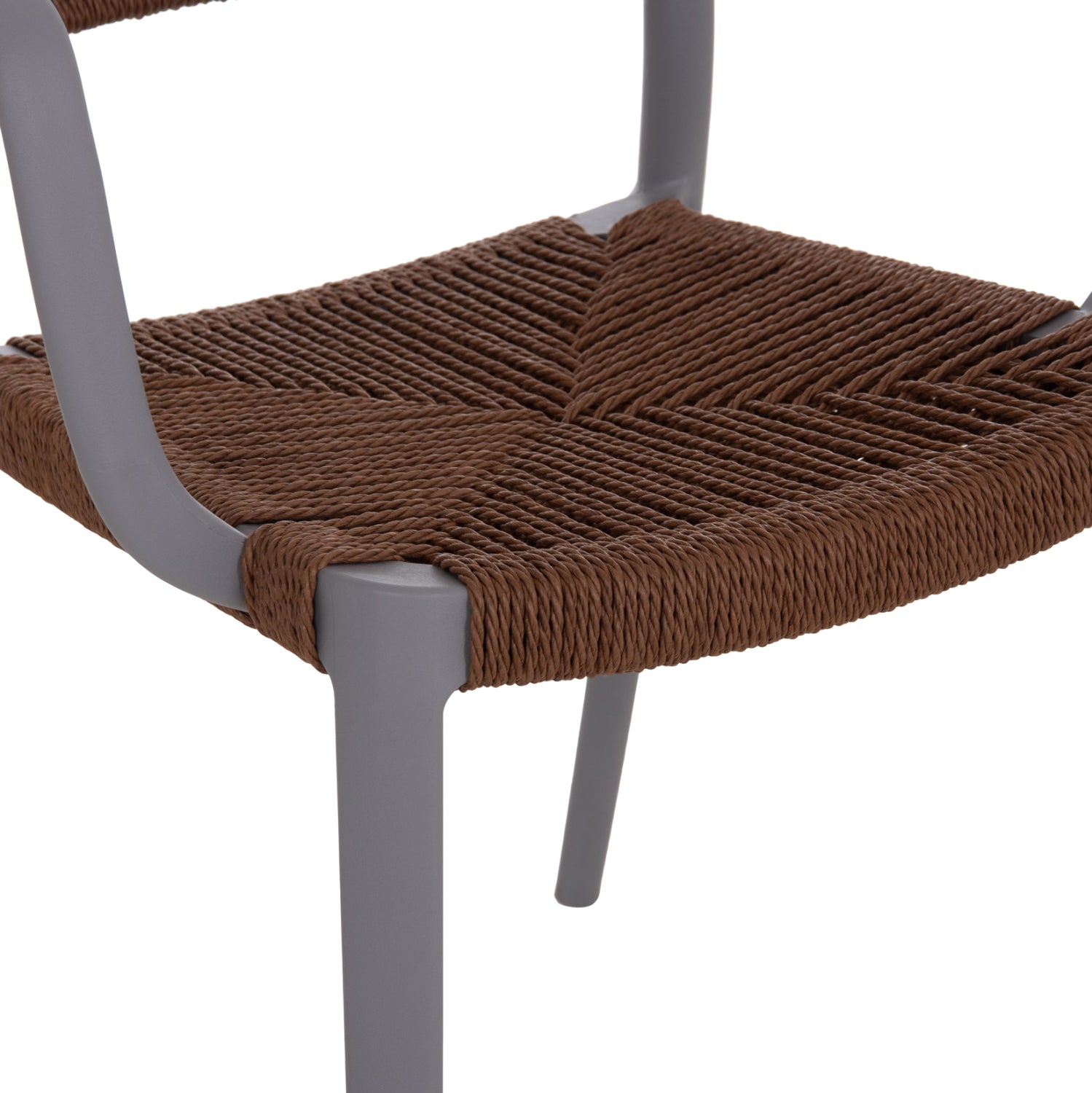 OUTDOOR DINING CHAIR STRIDER HM6391.03 GREY POLYPROPYLENE--BROWN ROPE 57x53x80Hcm.