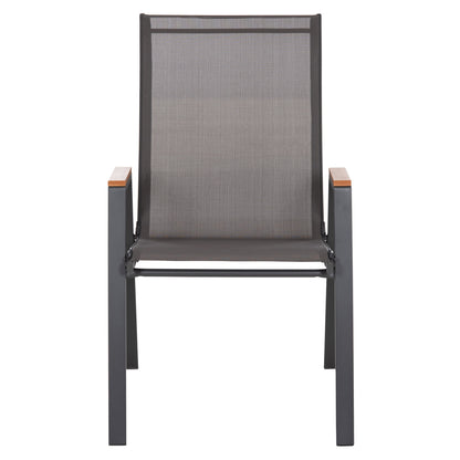 OUTDOOR ARMCHAIR LEONE HM6429.01 GREY METAL FRAME-GREY TEXTILENE 55x74x90Hcm.
