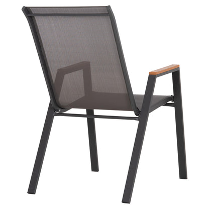 OUTDOOR ARMCHAIR LEONE HM6429.01 GREY METAL FRAME-GREY TEXTILENE 55x74x90Hcm.