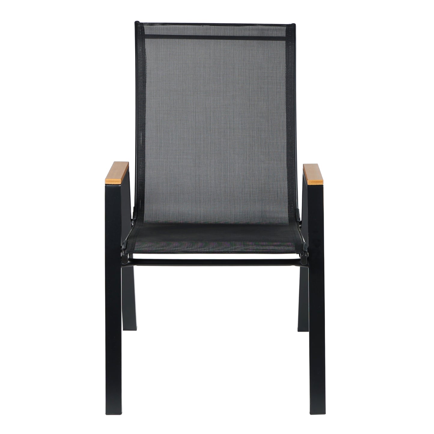 OUTDOOR ARMCHAIR LEONE HM6429.03 BLACK METAL FRAME--BLACK TEXTILENE 55x68x90Hcm.