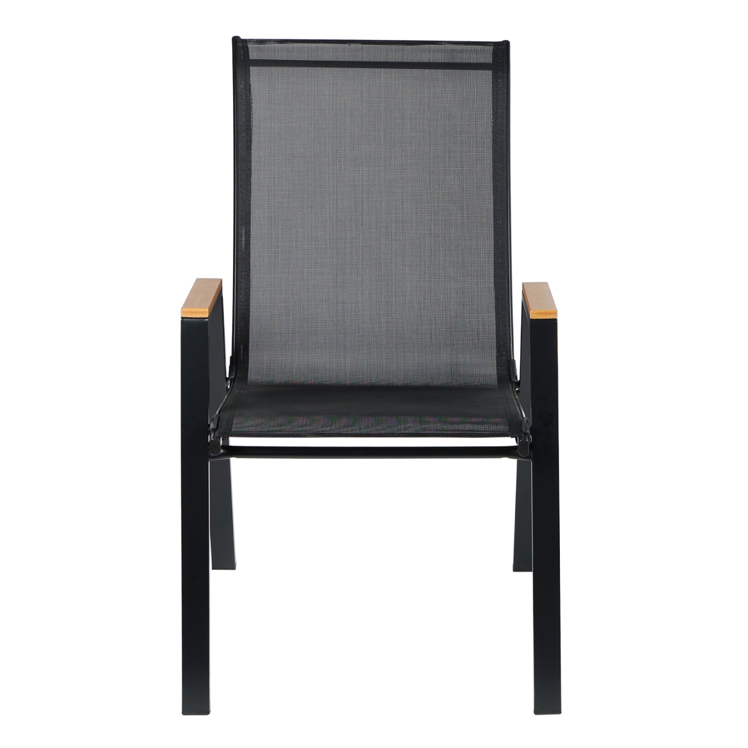 OUTDOOR ARMCHAIR LEONE HM6429.03 BLACK METAL FRAME--BLACK TEXTILENE 55x68x90Hcm.
