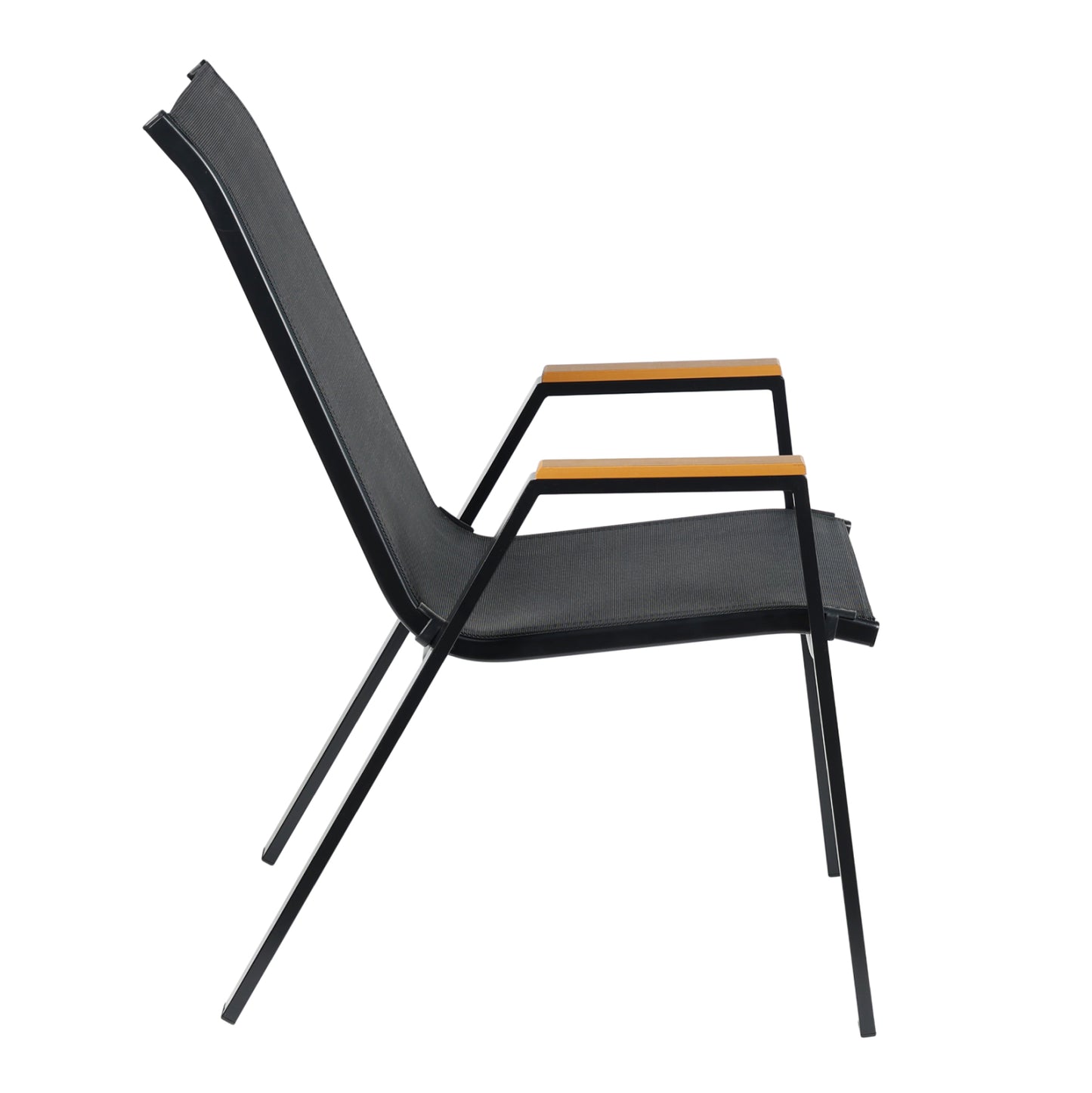 OUTDOOR ARMCHAIR LEONE HM6429.03 BLACK METAL FRAME--BLACK TEXTILENE 55x68x90Hcm.