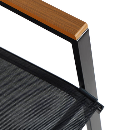 OUTDOOR ARMCHAIR LEONE HM6429.03 BLACK METAL FRAME--BLACK TEXTILENE 55x68x90Hcm.