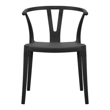 OUTDOOR DINING CHAIR BRAVE HM6625.02 POLPYPROPYLENE IN BLACK 47x42x84.5Hcm