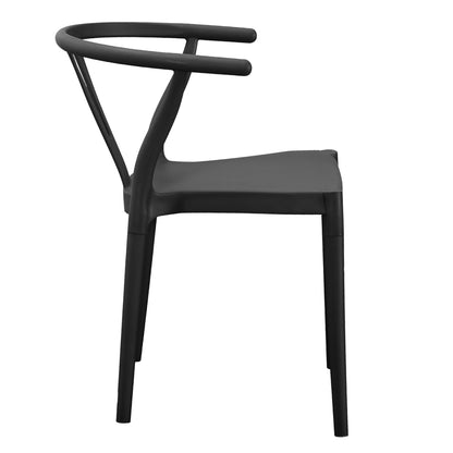 OUTDOOR DINING CHAIR BRAVE HM6625.02 POLPYPROPYLENE IN BLACK 47x42x84.5Hcm