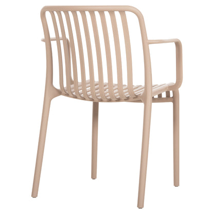ARMCHAIR OUTDOOR CONVEE HM6105.04 POLYPROPYLENE IN CAPPUCCINO 55x56x79H cm.