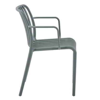 ARMCHAIR OUTDOOR CONVEE HM6105.07 POLYPROPYLENE IN DARK OLIVE 55x56x79H cm.