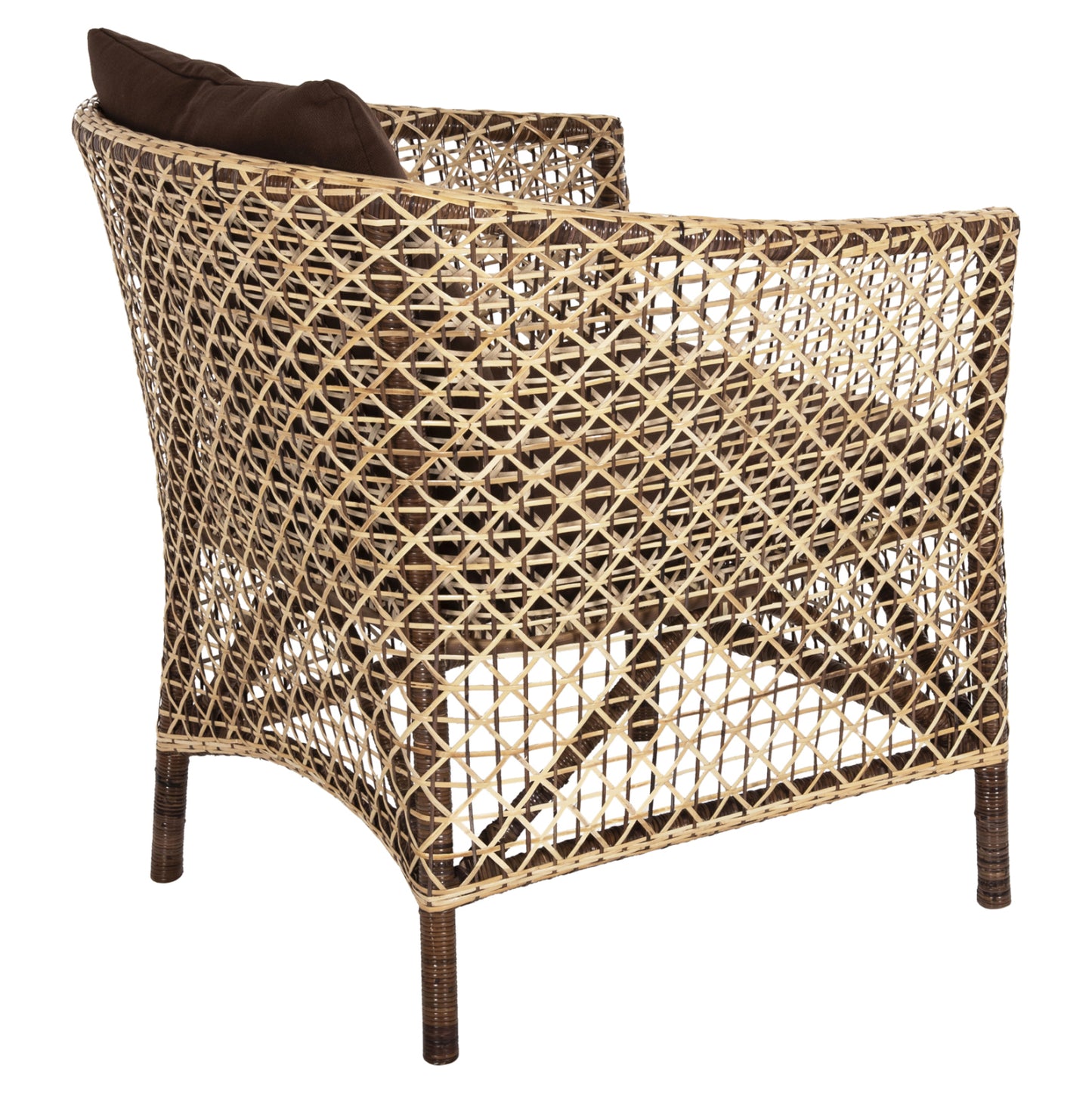 ARMCHAIR OUTDOOR SILMAR HM6111 BROWN-NATURAL RATTAN-CUSHIONS BROWN 82x76x85Hcm.